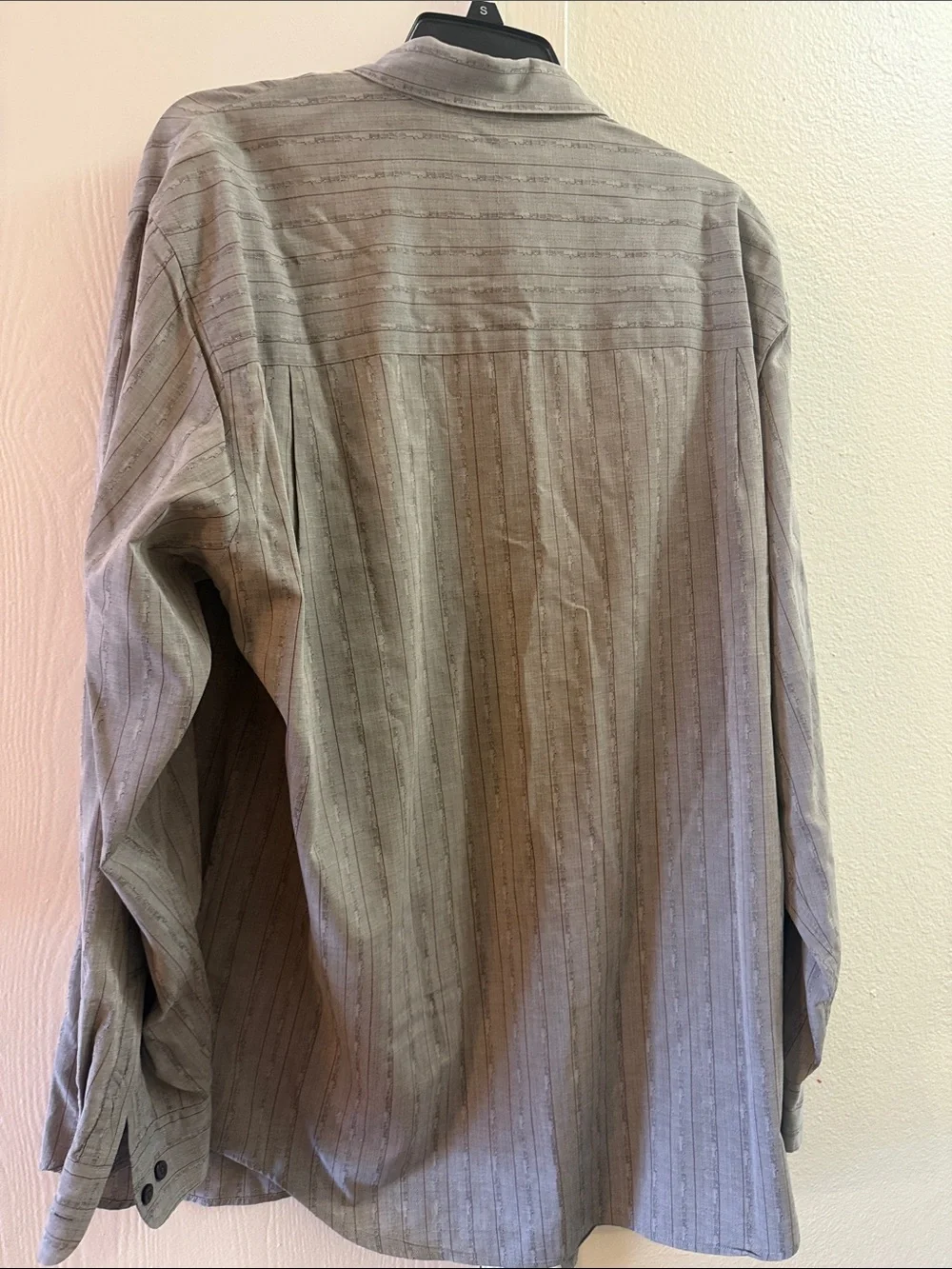 Murano Men's Light Gray Striped Button-Up Shirt